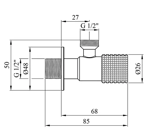 Кран приладовий Kroner KRP Edelstahl Klassisch - CHS201 1/2"х1/2" ЗЗ (CV031408) - фото 2