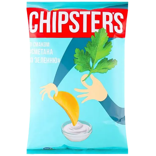 Набор: чипсы Chipster's со вкусом сметаны и зелени 100 г + семена подсолнечник Сан Санич жареные соленые 100 г - фото 2