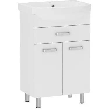 Тумба для підлоги RJ Roft-L з умивальником Freja L71955000 55 см Білий RJFU043-0155WHSET(RJFU043-0155WH+L71955000) Білий - фото 1