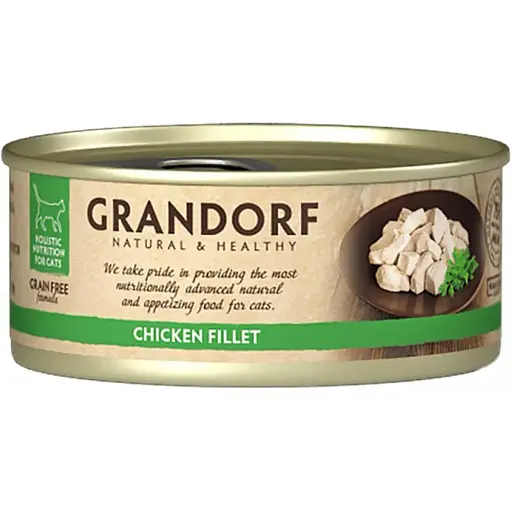 Влажный корм для кошек Grandorf Chicken Fillet куриная грудка 70 г - фото 1