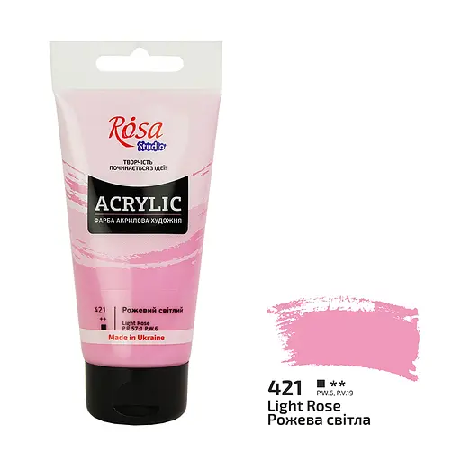 Фарба акрилова Рожева світла (421) 75 мл Rosa Studio - фото 1
