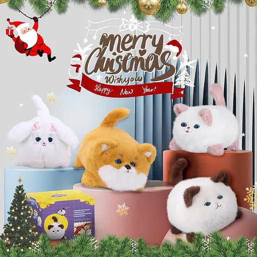 Интерактивная мягкая игрушка AiDA Smart Blinking Cat бело-розовая (AD54081) - фото 20