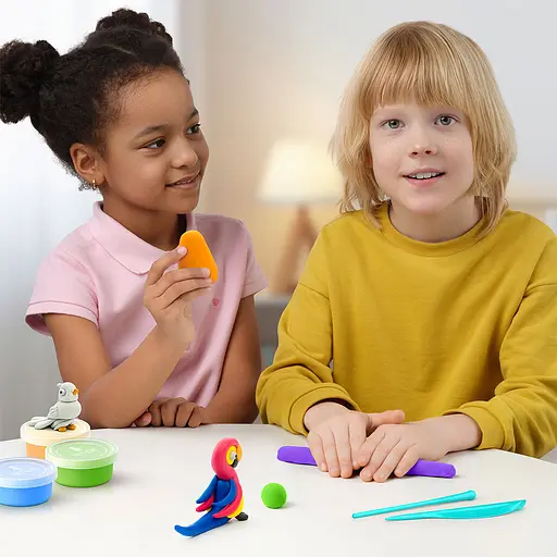 Набір пластиліну що самостійно твердіє Ліпака Птахи Папуга Ара Фазан Голуб (60025-UA01) - фото 5