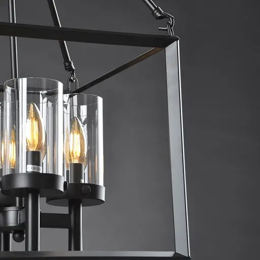 Люстра Brille лофт подвесная свеча E14 40W BK (BL-387S/4) - фото 5