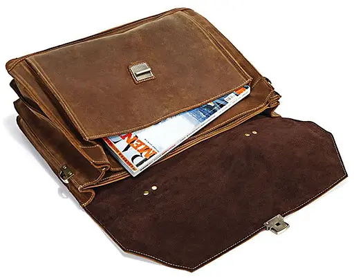 Кожаный портфель мужской Vintage 42х34,2х12,7 см sum0012731 - фото 5