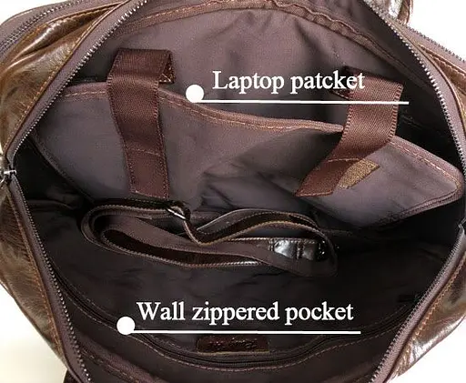 Чоловіча шкіряна сумка Vintage 37х30х10 см sum0013934 - фото 9