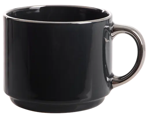 Набір чашок Limited Edition Silver 4х300 мл на металевій підставці порцеляна (RX-N240581) - фото 3