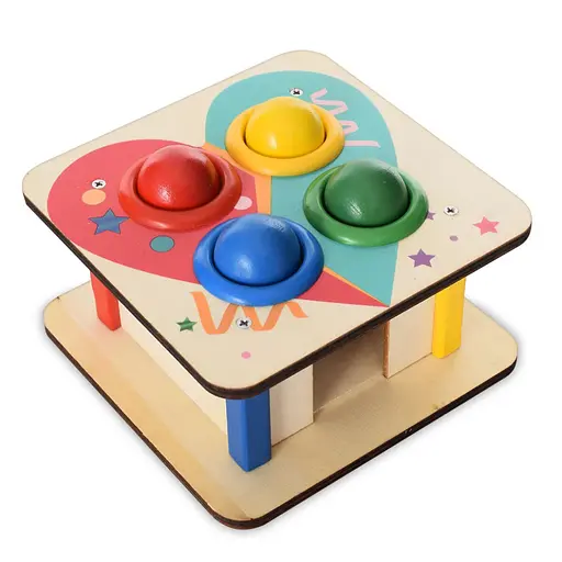 Деревянная игрушка стучалка "Сердце" MD 1682A, молоток