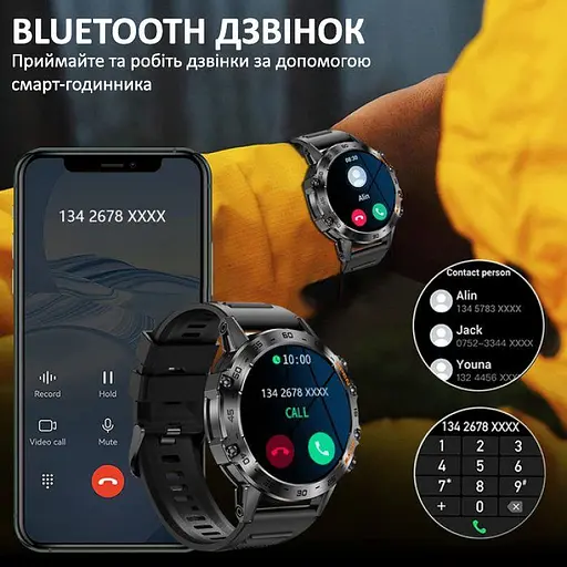 Смарт-часы Uwatch Smart Delta K52 Black 2 ремешки (3138) - фото 9