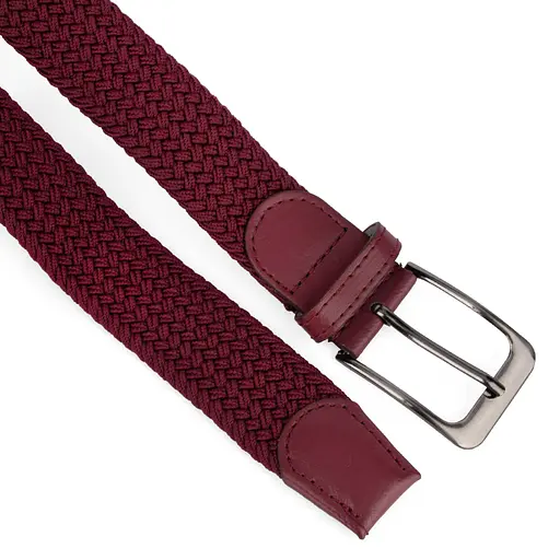 Ремень-резинка женский PS-35012 (105 см) бордовый плетеный - фото 3