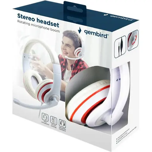 Ігрова гарнітура Gembird MHS-03-WTRD White-Red (MHS-03-WTRD) - фото 5