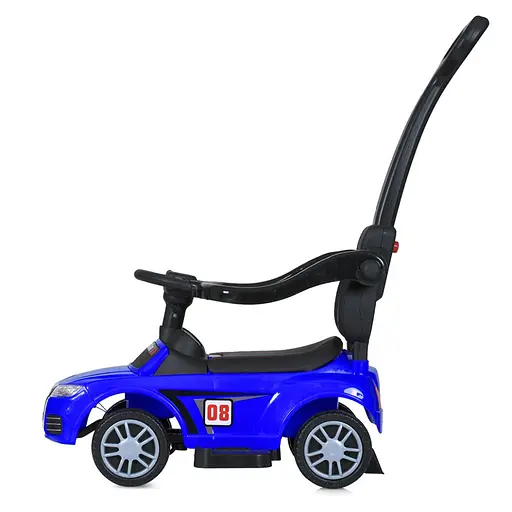 Дитяча каталка-толокар M 5045L-4 синій, з батьківською ручкою - фото 4