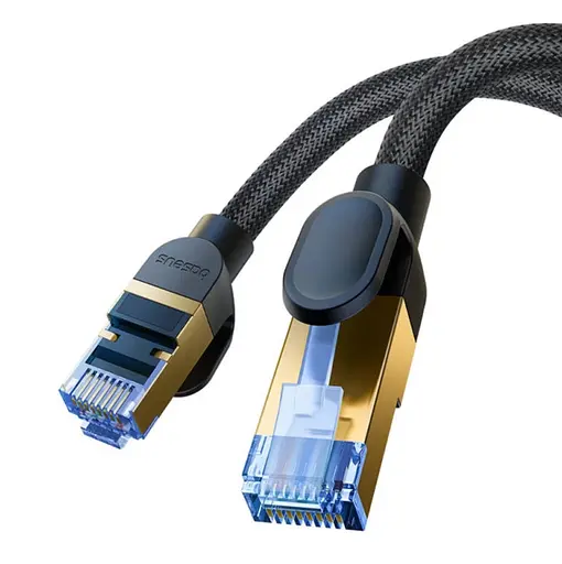 Патч-корд Baseus High Speed CAT7 10Gigabit Ethernet Cable (Braided Cable) 3m Cluster Чорний - фото 3
