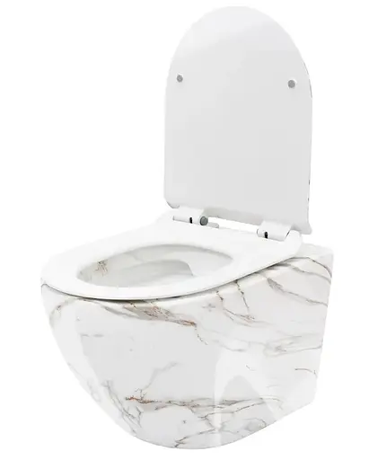 Подвесной унитаз Rea Carlos Slim lava shiny мрамор REA-C0536, Мрамор - фото 5