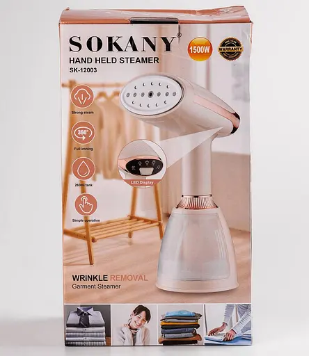 Вертикальний відпарювач Sokany SK-12003 для відпарювання одягу штор міні праска 1500 Вт Бежевий - фото 6
