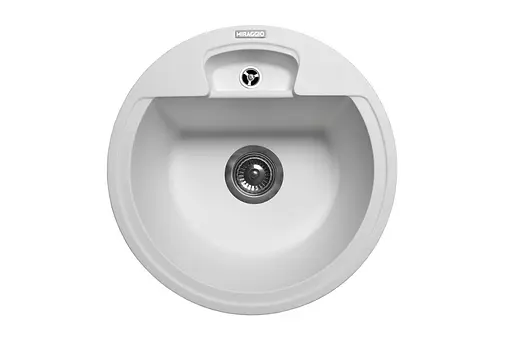 Кухонна мийка гранітна Miraggio Valencia white 442x442x202 00210802, Білий - фото 1