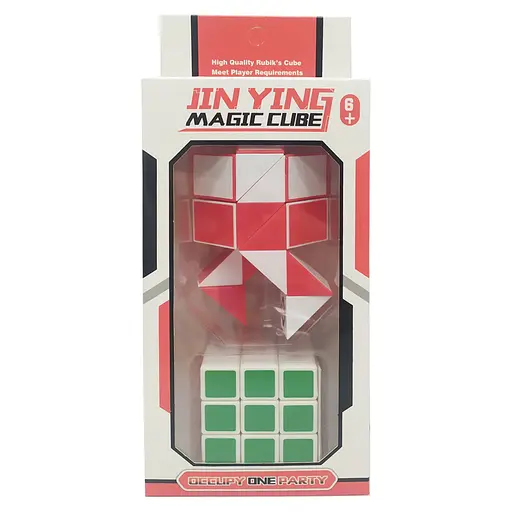 Кубик со змейкой Bambi T1110 в коробке, пластик красный - фото 1