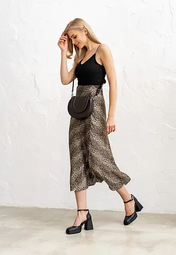 Жіноча шкіряна сумка Mandy темно-коричнева - фото 5