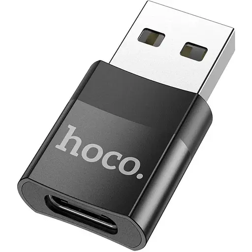 Адаптер переходник Hoco UA17 USB to Type-C F черный