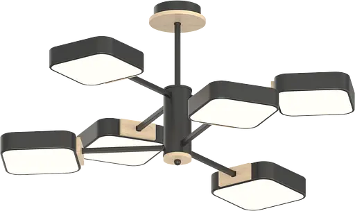 Люстра XI3349-6 черный + дерево