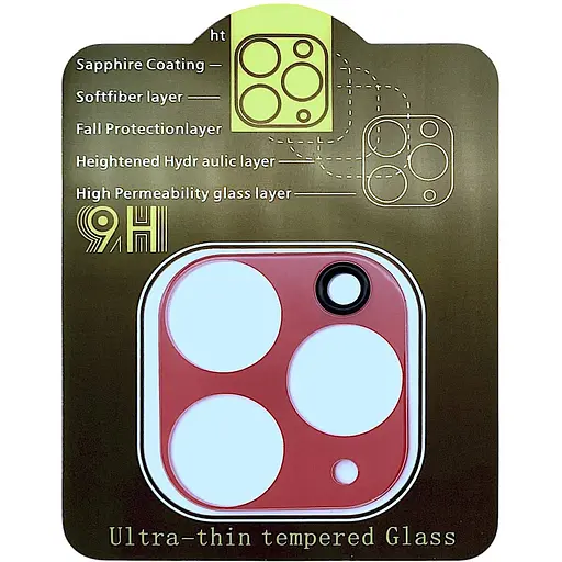Защитное стекло на камеру DK 3D Color Glass для Apple iPhone 11 Pro/11 Pro Max red