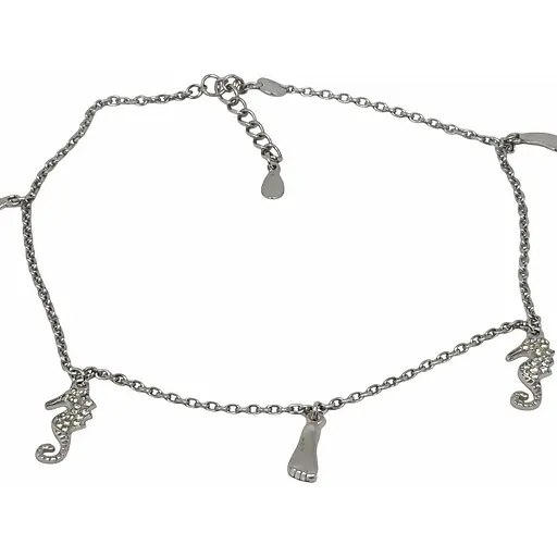 Серебряный браслет на ногу. 81011680425 24 - фото 1