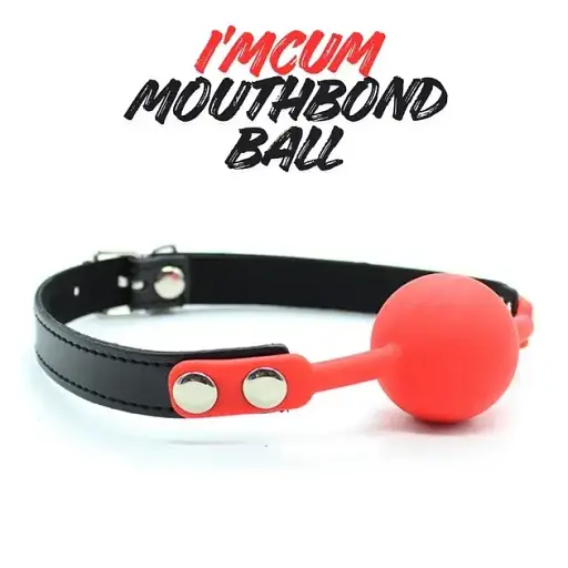 Кляп I'MCUM MouthBond Ball червоний з чорним (IM-SM216_b+r) - фото 5