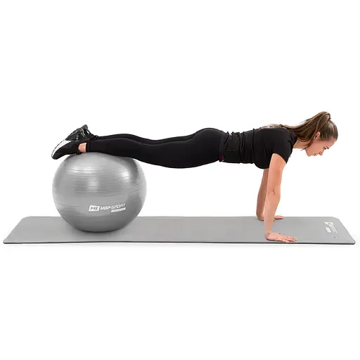 Фитбол Hop-Sport 75см серебристый + насос 2020 - фото 4
