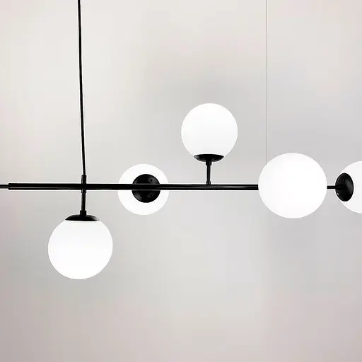 Люстра видовжена в чорному корпусі на 6 плафонів (тип A) Line.F SGJ 7/6A BK+BK - фото 2