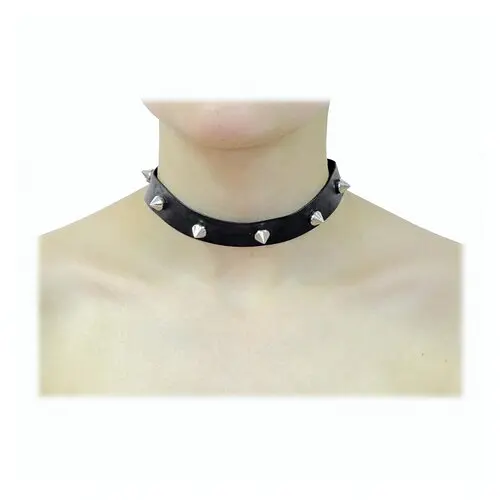 Чокер кожзам с шипами - фото 1