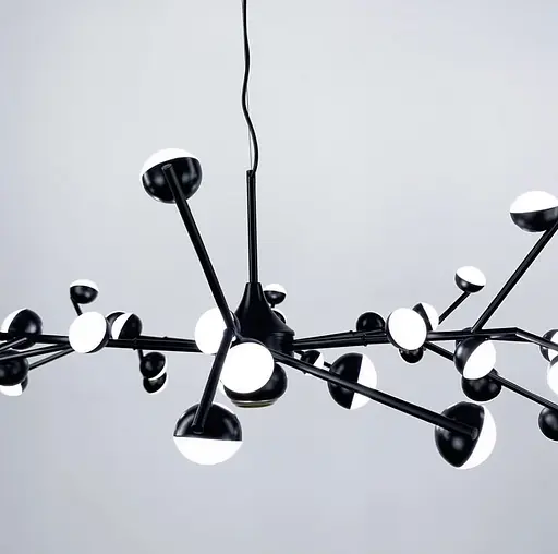 Светильник-молекула в черном цвете со встроенными светодиодами Line.F Количество ламп 36 - фото 6