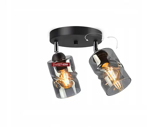 Люстра декоративна Sirius S4944-2 BK+SM з поворотнім механізмом - фото 6