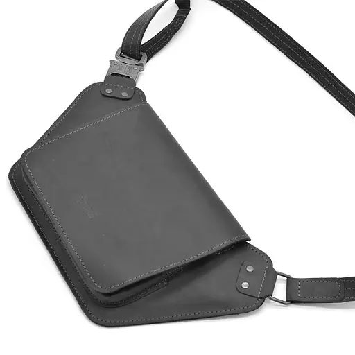 Кожаная мужская сумка на пояс TARWA 14х29х5 см sum0025948 - фото 5