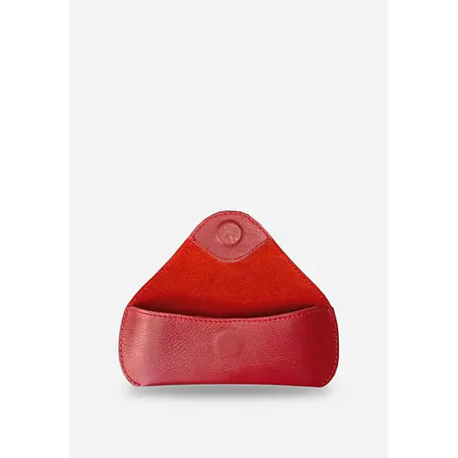 Кожаный чехол для очков BlankNote с клапаном на магните Wings Красный - фото 3