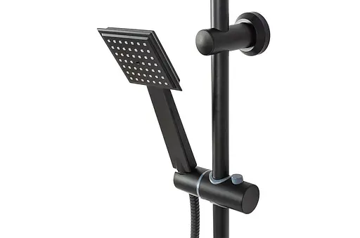 Душова система Rea Bravo чорний з полицею і краном REA-P0636, Чорний - фото 5