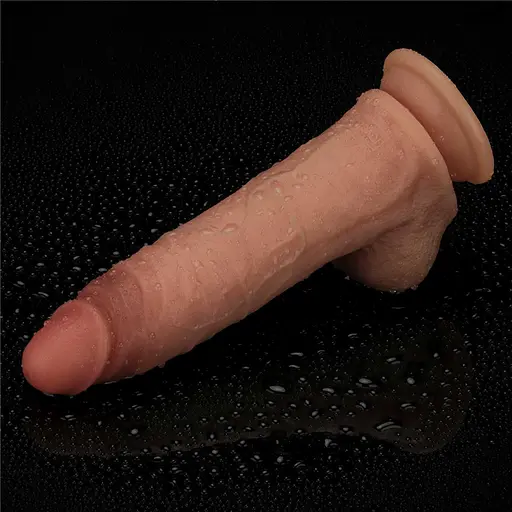 Фалоімітатор Lovetoy Sliding Skin Pro 8.5" 21.5 см (коричневий) - фото 12