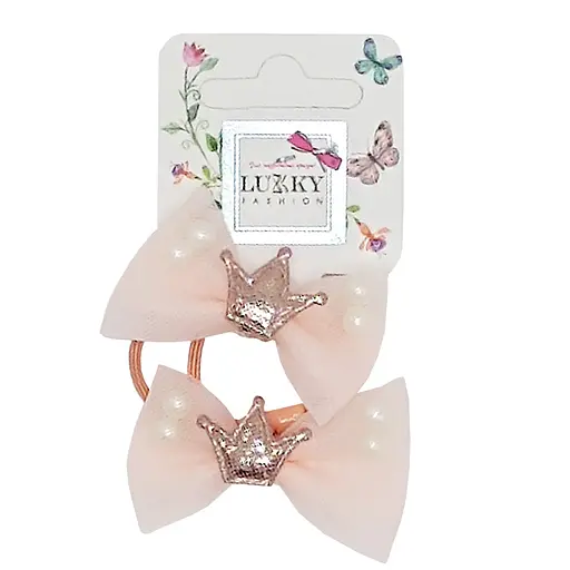 Детская резинка для волос "Корона" T18533 бежевая