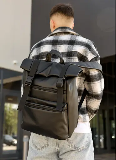 Мужской рюкзак Sambag RollTop LTTm черный 43 х 31 х 14 см (24238001m) - фото 3
