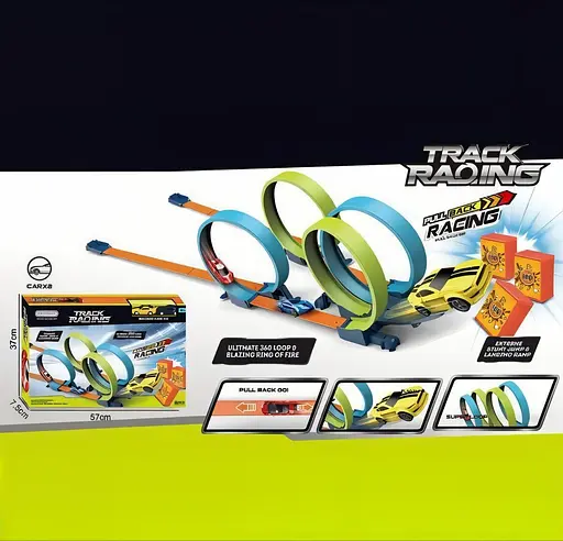 Автотрек JJ 170 з інерційними машинками, трюковими петлями та 3 захоплюючими перешкодами - фото 2
