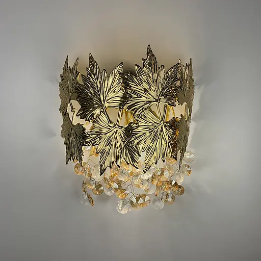 Бра декоративні листочки в золотому корпусі Line F WB 5068 GD - фото 1