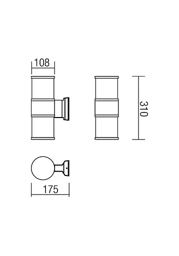 Бра вуличне EXTER AP E27 2X42W IP54 BR (5.1.1) Redo 9378 - фото 2