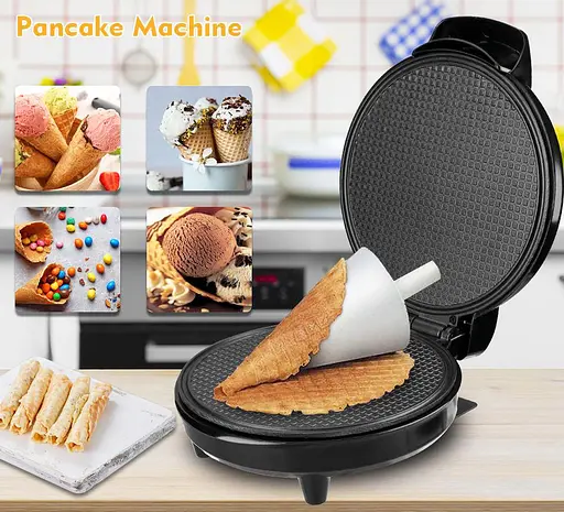 Вафельниця для тонких вафель Edenberg EB-64409 1500 Вт з антипригарним покриттям Чорний - фото 4