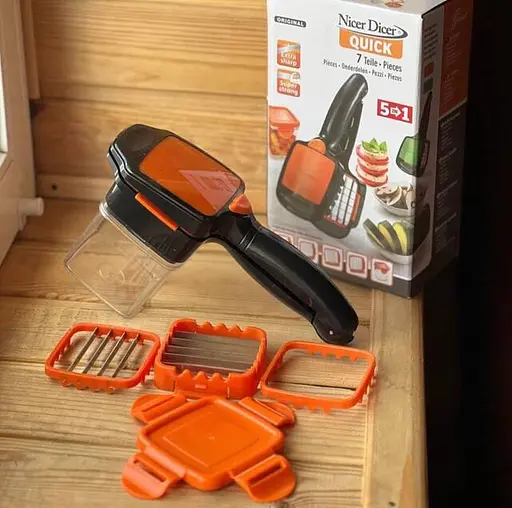 Удобная овощерезка Nicer Dicer Quick 5 в 1 универсальная кухонная терка с острыми лезвиями и контейнером - фото 8