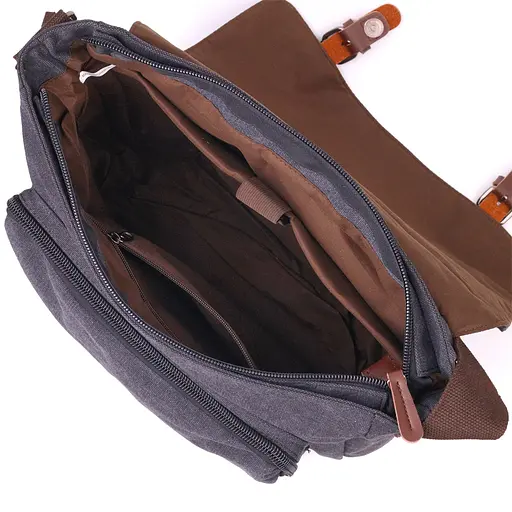 Чоловіча сумка для ноутбука з текстильним клапаном 36х33х10 см Vintage 36х33х10 см sum0021431 - фото 4