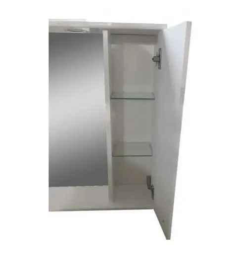 Зеркало ПиК Симпл со шкафчиком и LED подсветкой 70 см правое Металлик 30412 - фото 2