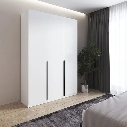 Шкаф для одежды Vays M-32 Белый, 2 штанги и полки, ЛДСП, 150×50×220 см - для спальни, гостиной, прихожей