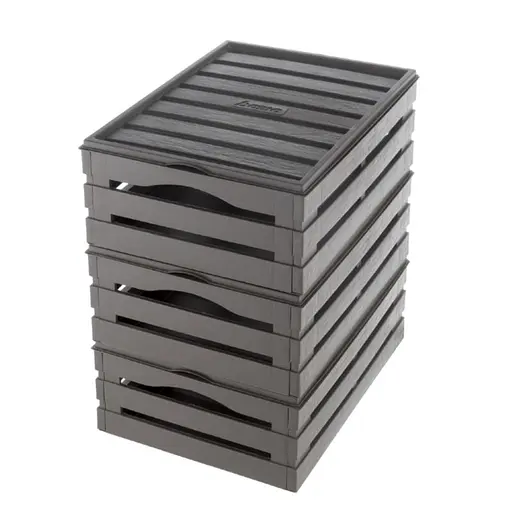 Ящик для хранения Tina Box с крышкой 41x31x15h серо-бежевый - фото 3