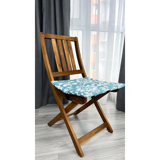 Водоотталкивающая подушка на стул Вензель петроль (2 шт.) - фото 2