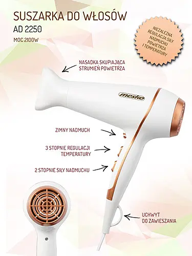 Фен для волосся Mesko MS 2250 з програмою COOL SHOT - фото 6