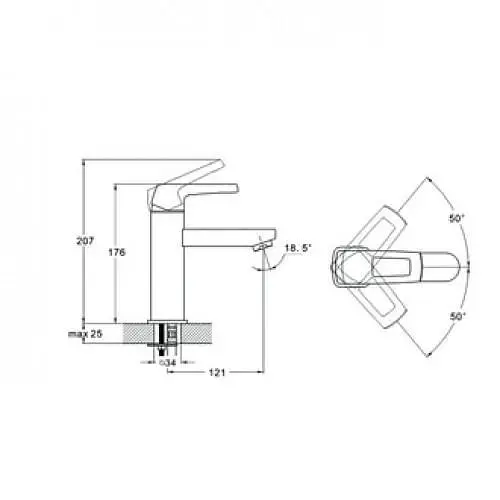 Змішувач для умивальника Zegor NEF1-A232 одноважільний 30412 - фото 2